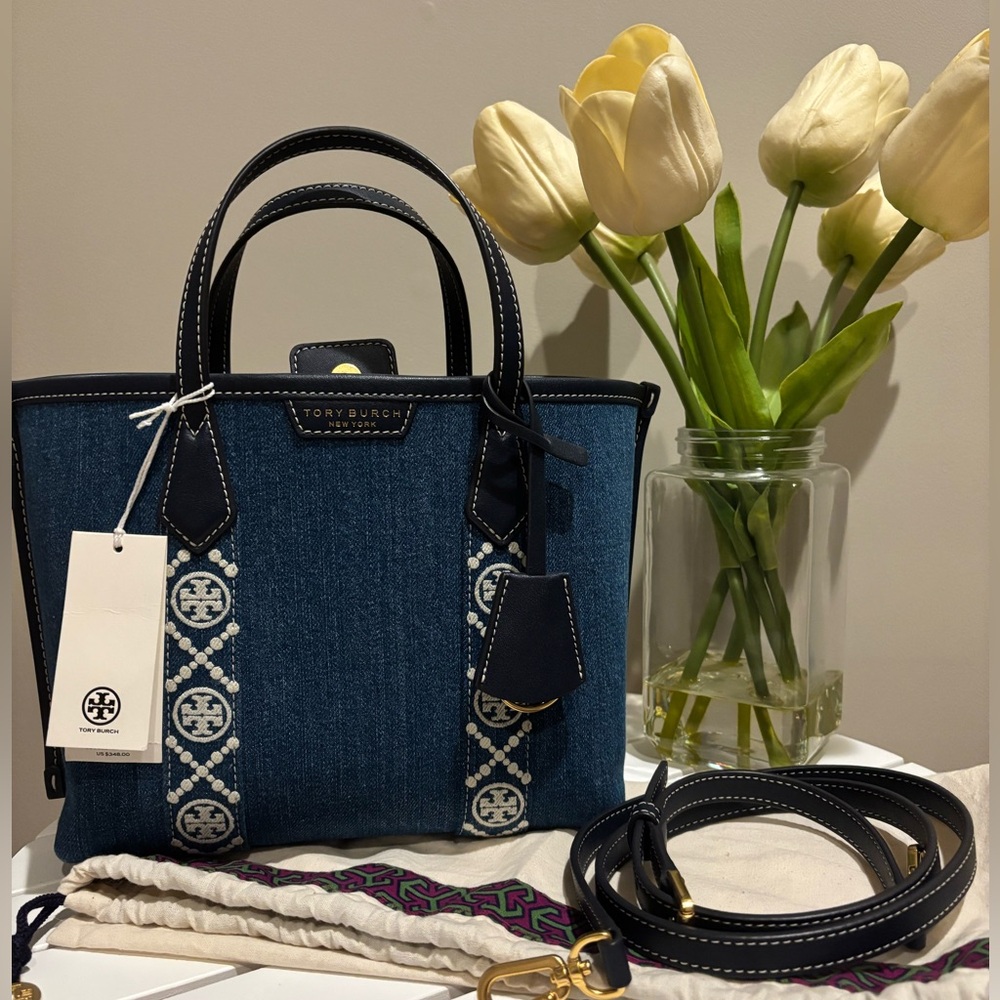 ‼️ NWT Tory Burch Perry Tote Crossbody Denim